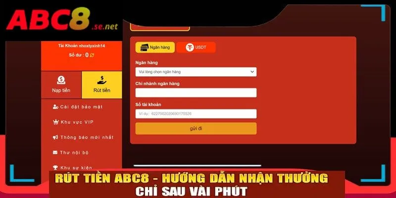 Quy trình rút tiền diễn ra đơn giản trong 3 bước